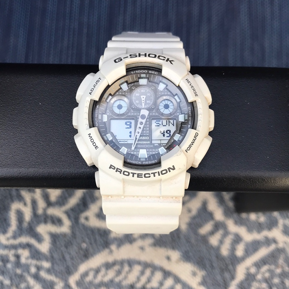 Waterproof white G-Shock watch